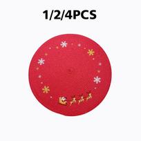 1/2/4 vnt Auksinių snaigių ir Kalėdų Senelio elementų festivalio restorano dekoracija 38cm 1pc red
