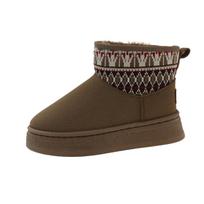 Fashion Outdoor Womens Platform Snow Boots Non-slip Short-tube Ladies Winter Ankle Boots Plus Velvet Warm Women's Walking Casual Shoes 36 black