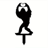 Dekoratyviniai metaliniai sodo kuolai - Sasquatch dovanos vyrams ir moterims. Bigfoot Statulėlės Dekoracijos Lauko. Patriotinis dekoras. balta