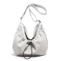 Pleated Crossbody Shoulder Bags Women  New Fashion Solid Drawstring Large Capacity Outdoor Handbags Ladies black