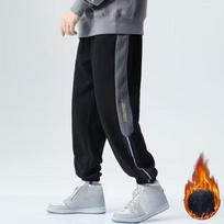 Men's Autumn and Winter Plus Size Sweatpants Loose Plus Fat Plus Fat Plus Velvet Thickened Sports Men's Autumn Casual Pants 8XL juoda