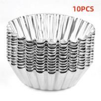 10/20pcs Reusable Aluminum Alloy Cupcake Egg Tart Mold Cookie Pudding Mould Nonstick Cake Egg Baking Mold Pastry Tools gray