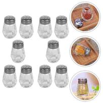 10 Pcs Castor Mini Spice Jar Sea Salt Saliere Poivriere Glass BBQ Pepper Shaker white