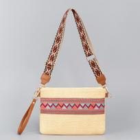 Woven winter Fashion Straw Bag Beach Holiday Crossbody Bag Shopping small Shoulder Handbag Messenger Ladies Women seaside vacation wind woven bags gray