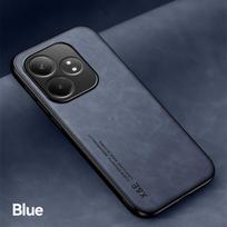 Smūgiams atsparus dėklas Realme GT 6 6T Apsauginis dangtelis Integruotas magnetinis laikiklis automobiliui Coque Funda Capa For Realme GT 6 mėlyna