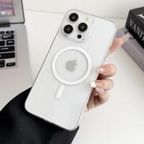 Itin plonas permatomas magnetinis telefono dėklas, skirtas iPhone 16 15 14 13 12 11 Pro Max iPhone16, belaidžio įkrovimo galinė dalis, skaidrus dangtelis iPhone 11
