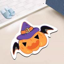 Halloween Diatomic-Mud Mat Toilet Cartoon Absorbent Rug Home Decoration Shower Room Quick-Dry Bathroom Non-Slip Mat 40x60cm white