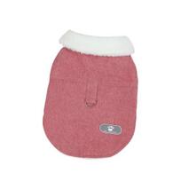 Dog Coat Fur Collar Comfortable Winter Pet Dog Sleeveless Coat Clothes arbūzo raudonos spalvos