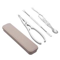 Stainless Steel Shellfish Lobster Cracker Seafood Gadgets Clip Needle Picks Pincer Nut Set Crab Accessories for Kitchen white