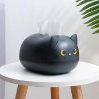 Kawaii Cat Tissue Box Svetainės servetėlių laikymo dėžutė Virtuvės popieriaus konteineris Stalinis tualetinio popieriaus laikiklis bendrabučio vonios kambariui juoda