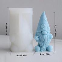3D Gnomes Santa Dwarf Silicone Mold For Gypsum Epoxy Resin Handmade Aroma Candle Making Mould Home Desktop Decorations white