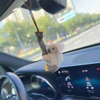 Automobilio pakabukas Kūrybingas mielas koala Galinio vaizdo veidrodžio pakabukas Automobilio papuošalai Kabinami reikmenys Automobilio dekoracija Pakabuko grandinėlė pilka