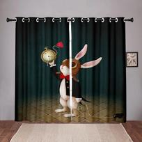 Fantasy World Animal Funny Abstract Blackout Window Curtains for Bedroom Living Room Bathroom Kicthen High Shading New Pattern W55 X H120cm X 2&Grommet Top black