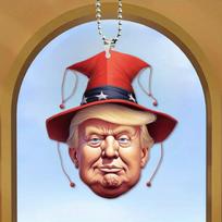 Kūrybinga asmenybė Trump klounas akrilinis pakabukas lėktuvas automobilio salono galinio vaizdo veidrodėlio dekoracija pakabukas gold thread