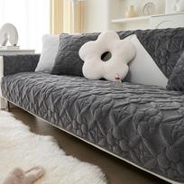 Nordic Modern Simple Style Sofa Cushion All-season Universal Anti-slip Three-dimensional Printing Solid Color Sofa Cover 70*70cm pilka