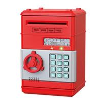 Kūrybinis Piggy Bank Automatinis Mini Seifas Monetos Pinigų taupymo Pinigų dėžutė Slaptažodis Skaitliuko kodas Raktų užraktas Monetų bankas bankomatas Dovana vaikui raudona