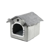 Pet bed with detachable mat tent house dog kennel cat bed indoor warm dog house suitable for small medium and large pets S