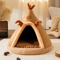 Warm Small Dog Kennel Bed Breathable Dog House Christmas Tent Dog Bed Cat Sleep Bag Foldable Washable Pet House S