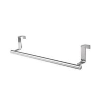 Stainless Steel Bathroom Kitchen Cabinet Rag Shelf Dishcloth Hanger Single Pole Towel Rack Over Door Back Type Hanging Holder