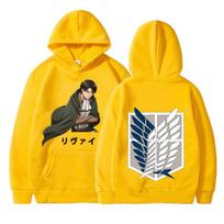 Attack on Titan Hot Anime Plus Size Women Hoodie Levi Ackerman Wing Logo Graphic Printed Pullover Women Sweatshirts Hooded 3XL white