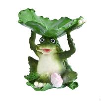 Frog Bird Feeder Garden Sculpture Miniature Decor for Indoor And Outdoor 14.5cmx14cmx16.5cm