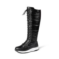 Krazing Pot Cow Skin Down Fiber Tarpaulin Autumn Winter Shoes Med Heels Size 44 Wedges Super Size Snow Boots Round Toe Keep Warm Thigh High Boots 35 juoda