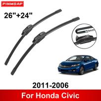 Car Wiper for Honda Civic 2011-2006 26  + 24  Front Rear Wiper Blades Brushes Cutter Accessories juoda