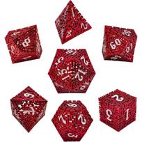 DND Metal Hollow Polyhedral Dice Set - Maze Design Suitable for Dungeons and Dragons, Warhammer D&D RPG Board Games and Other Dice juoda