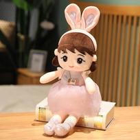 45cm Kawaii Pliušinės Mergaitės Lėlės su Triušio Ausimis Minkštos Iškamšytos Lėlės Mieli Pliušiniai Žaislai Mergaičių Žaislai Vaikų Gimtadienio Valentino Diena Dovana 45cm black