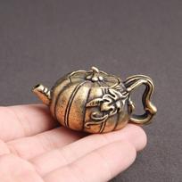 Antikinis bronzinis moliūgas arbatos augintinio dekoracija Mini mažas arbatinukas Ketaus žalvario puodai Mažas Kung Fu arbatos namų dekoravimo ornamentai Dovanos žalvaris