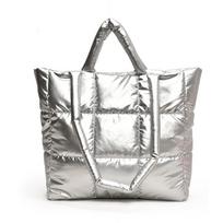 Large Capacity Cotton Clothes Tote Bag Women'S Autumn And Winter High-End Sense Fashion Trend Commuter Shoulder Bag 43*12.5*32 žalia