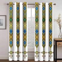 3D Pigūs Bohemiško stiliaus dryžuoti užuolaidos 2 paneliai Modernus namų svetainės miegamojo balkono virtuvės dekoro užuolaidos 60W60H(CM)X2&Grommet Top white