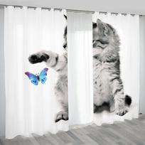 3D Spausdinimo Individuali Pigus Mielas Katės Gyvūno Rašto Black Out Plona Langų Užuolaida Miegamojo Svetainės Namų Dekoravimui Parduodama 100W130H(CM)40x51in&Hook