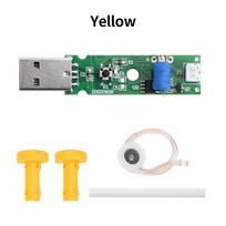 DC 5V USB Interface Mini Humidifier Atomization Module Continuous Spray [Module + Atomization sheet + Cotton Swabs + Support] geltona