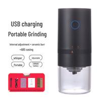 Rechargeable Automatic Portable Electric Coffee Bean Grinder with Steel Core Single black