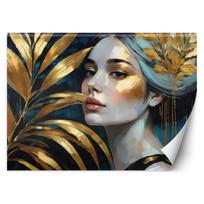 Wallpaper Female Glamour Botany 100x70 auksinė