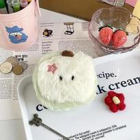 Kawaii Animacinis Mini Obuolio Pliušinis Nulinis Piniginė Miela Raudono Obuolio Vaisių Monetų Piniginė Piniginė Ausinių Raktų Laikymo Krepšys Dovana gray