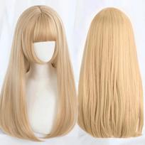 OLACARE Sintetinis Ilgas Tiesus Lolita Perukas su Kirpčiukais Perukas Mergaitė Miela Ombre Mėlynas Šviesus Juodas Cosplay Vakarėlis Helovinas Harajuku Perukas black