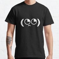 Men Fashion Casual Short Sleeves Wide-Eyed Sad Emoticon Black Tees Oversized T-shirts S juoda