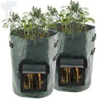 4/2PCS Potato Grow Bag Reusable Gardening Plant Vegetables Growing Bags Planter Container 10 Gallon Pe Fabrics 19.7×13.8 In gray