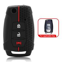 Silicone Car Flip Key Cover Case Shell Fob For SsangYong Kyron 2 Sanka Actyon Korando Tivoli Rexton Protector Holder Accessories Type A black