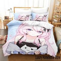 Naujas Nyatasha Nyanners patalynės komplektas Viengulis Dvivietis Pilnas Karališkas Dydis Lovos Komplektas Suaugusiems Vaikams Miegamasis Antklodės Užvalkalų Komplektai Anime Paklodžių Komplektas 70x133cm 2pcs black