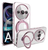 Laikiklis Magsafe dėklui, skirtas Redmi A3 Note 13 Pro Plus 4G 5G Xiaomi Poco X6 Pro X6 13T Skaidrus nugaros atraminio stovo žiedinis stovo magnetinis laikiklio dangtelis for Xiaomi Poco X6 sidabras