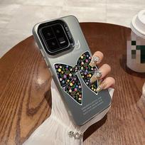 Drugelio kaspinė dėklas, skirtas iPhone 16 Samsung A55 A35 S24 FE Xiaomi Redmi Note 13 Pro 14C Huawei Honor, smūgiams atsparus telefono buferis, apsaugantis nuo įbrėžimų, pilnas dangtelis Honor X7b black