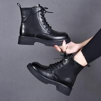 Martin Boots Casual Short Boots Cotton Boots Leather Boots Women's Boots 35 juoda