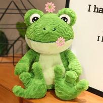 Green Frog Plush Toy Simulation Lying Frogs Stuffed Soft Cartoon Animal Pillow Birthday Christmas Gift For Kids 25cm
