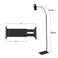 Adjustable Floor-Standing Mobile & Tablet Stand for Live Broadcasts and Overhead Shooting black