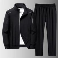 Vyriškos sportinės aprangos rinkinys Sportiniai kostiumai Dviejų dalių komplektai Homme Drabužiai Hoodies + Kelnės Kostiumas Vyriškas Gatvės apranga Hoodie Striukės Didelis dydis 2XL juoda