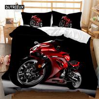 Motorbike Duvet Cover, Motocross Rider Teens Racing Motorcycle Dirt Bike Motorbike Vehicles Extreme Sports Quilt Cover EU single(135x200cm) white