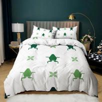 Kawaii Cartoon Frog Bedding Set Kids Bed Linen with Pillowcases Queen Full Single Twin Size 3D Printed Animals Duvet Cover Set EU Twin 135x200cm